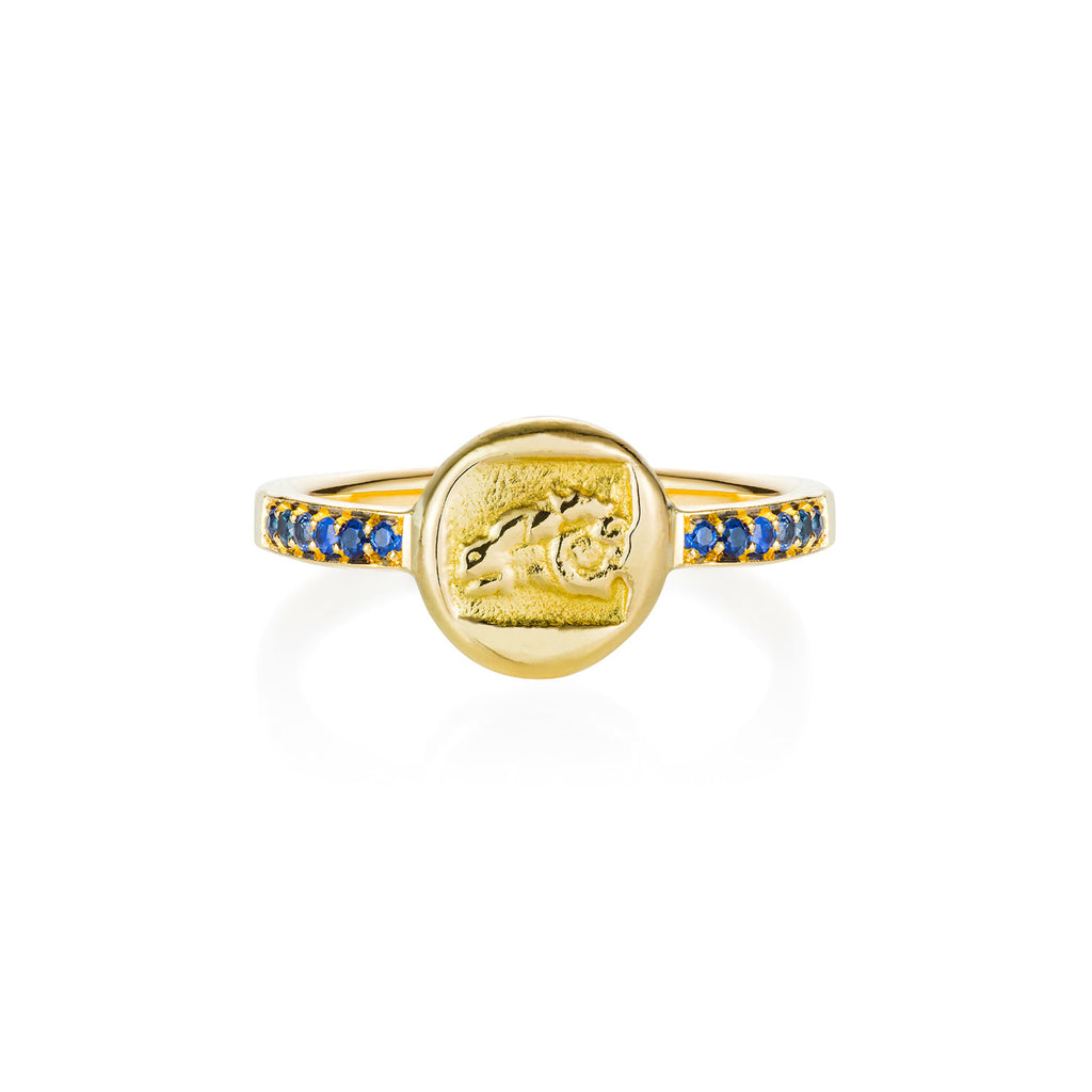 Golden Ram Sapphire Ring