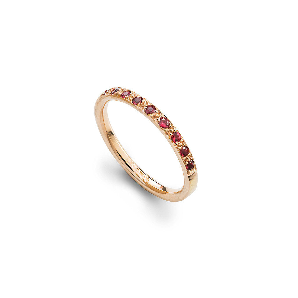 Spinel & Rose Gold Half Eternity Ring