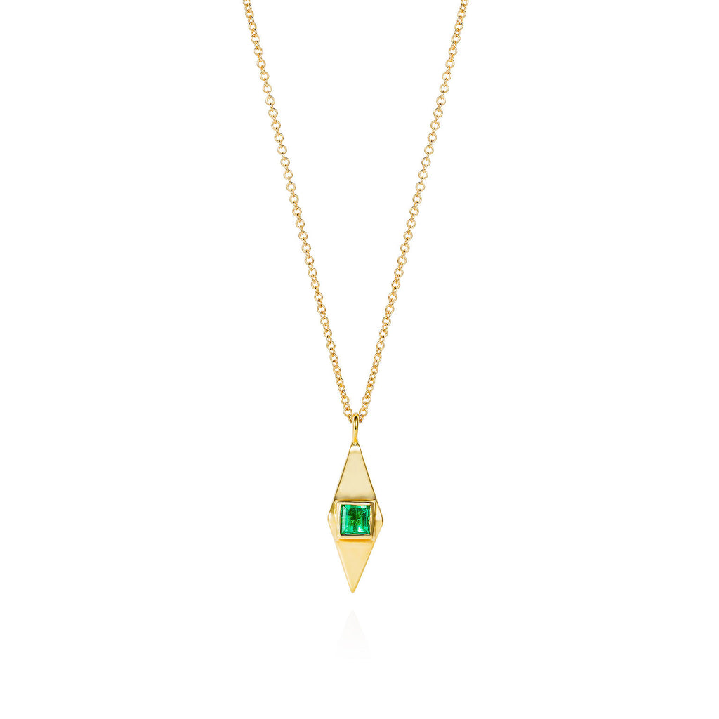 Emerald & Gold Pyramid Necklace Emerald & Gold Pyramid Necklace