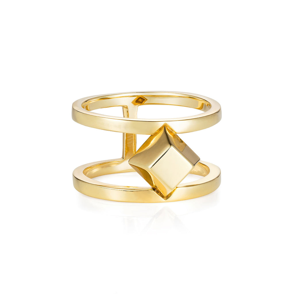 Large Gold Pyramid Ring Large Gold Pyramid Ring