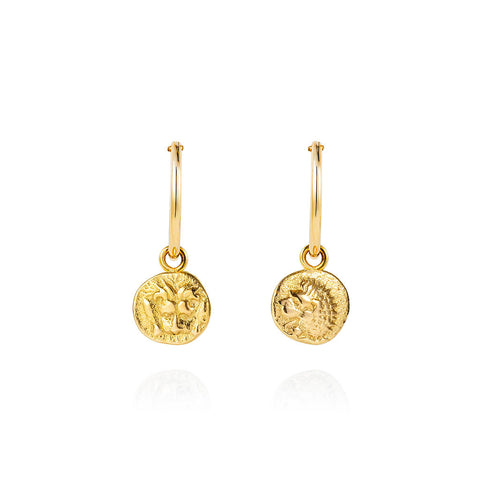 Mini Lion Gold Hoop Earrings