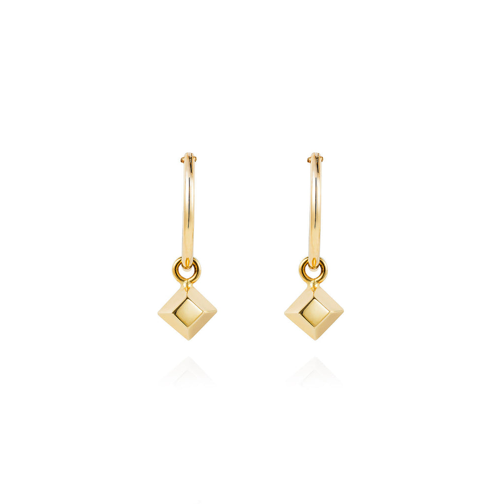 Mini Pyramid Gold Hoop Earrings Mini Pyramid Gold Hoop Earrings