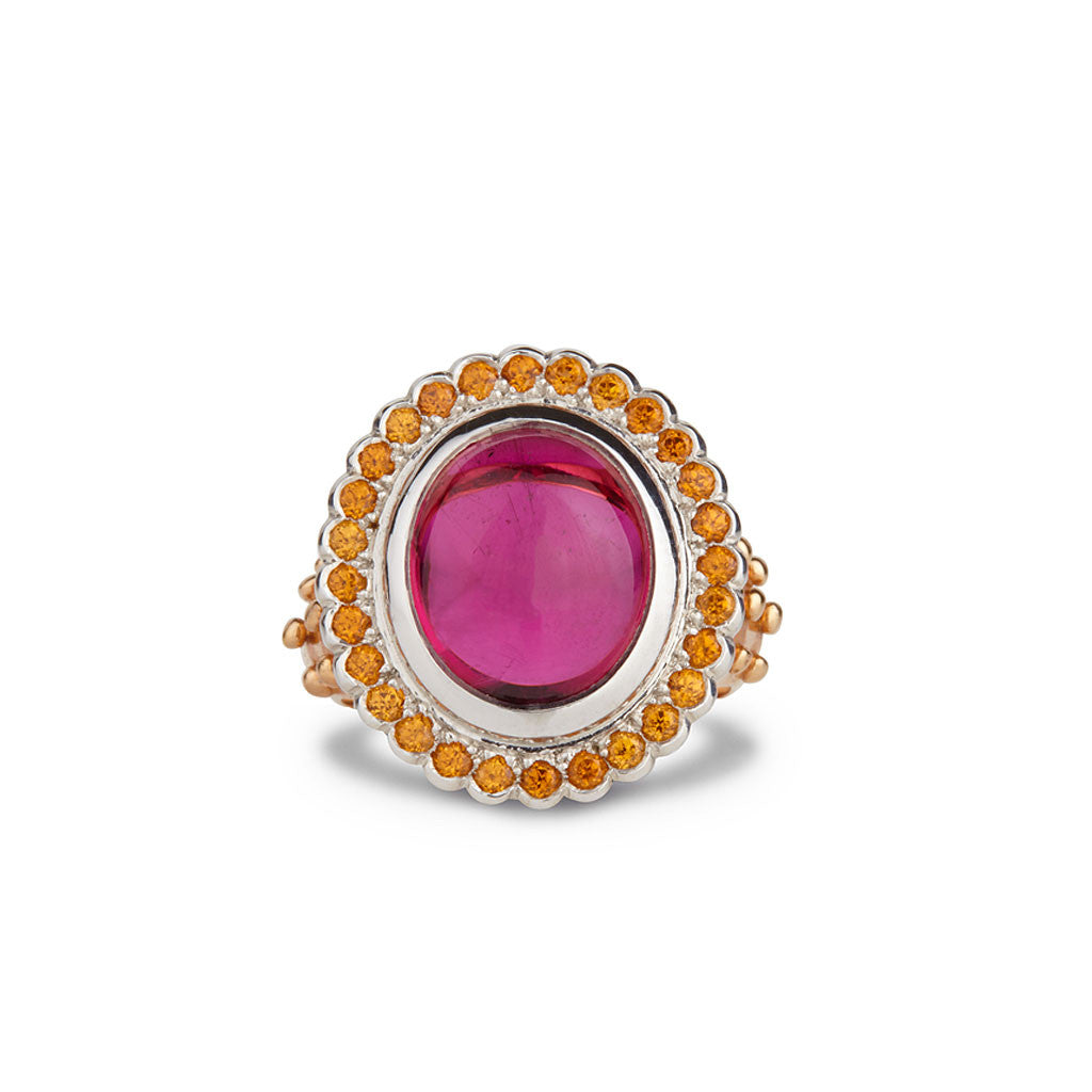 Rubellite & Spessartine Cocktail Ring