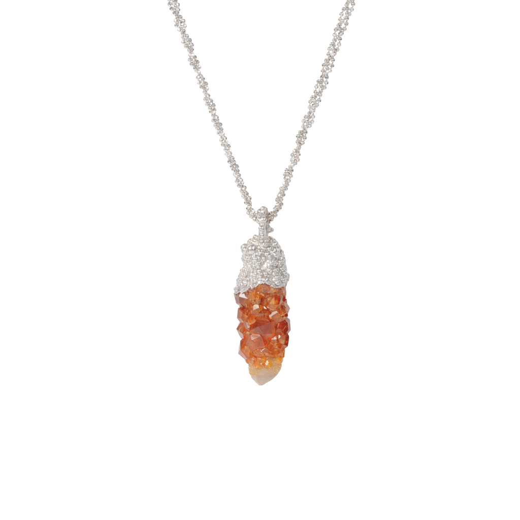 Spessartine Garnet & Quartz Necklace Spessartine Garnet & Quartz Necklace