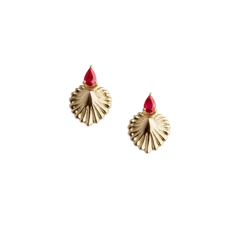 Aphrodite Ruby & Gold Earrings