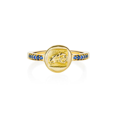 Golden Ram Sapphire Ring