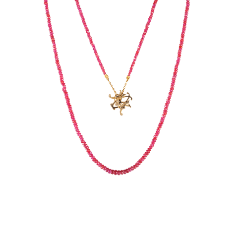 Ruby & Gold Logo Necklace