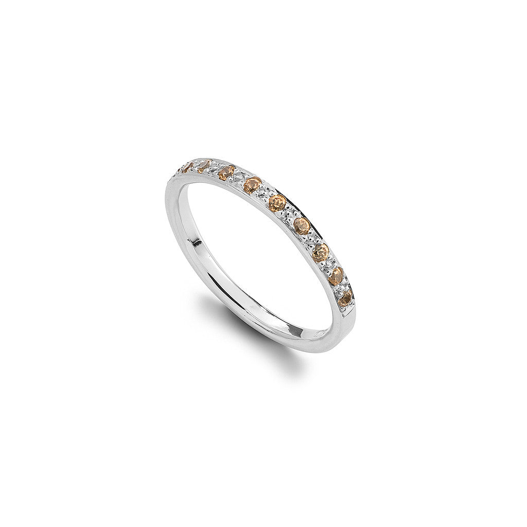 Spessartine & White Gold Half Eternity Ring