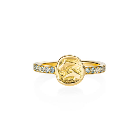 Delphus Aquamarine Gold Ring