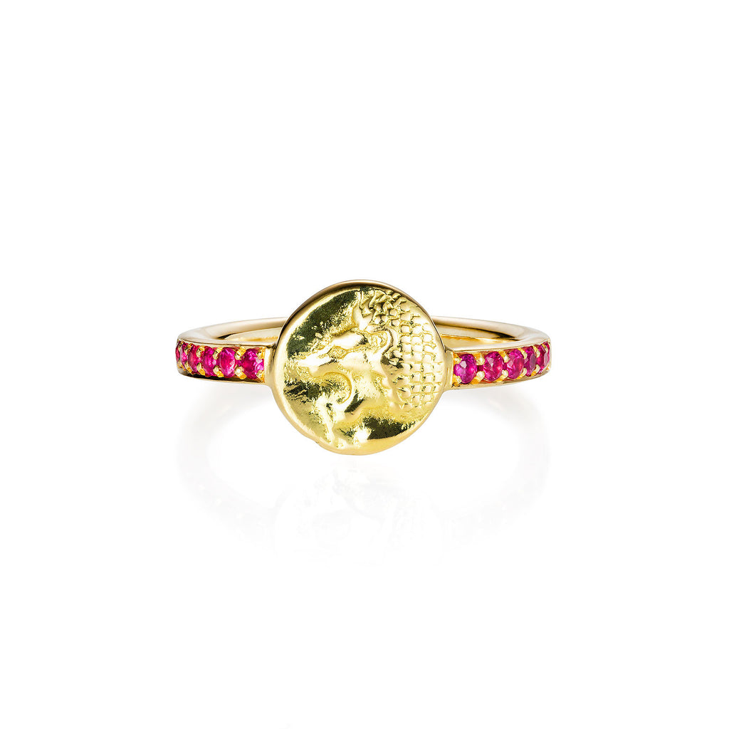 Nemean Lion Ruby Gold Ring