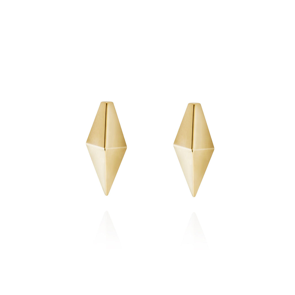Thorn Pyramid Gold Stud Earrings