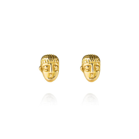 Youth Face Gold Stud Earrings